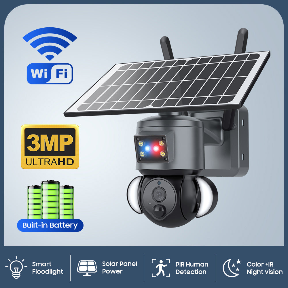 Home Security-RocSec IP65 Waterproof 2K 3MP Solar Battery Camera 528