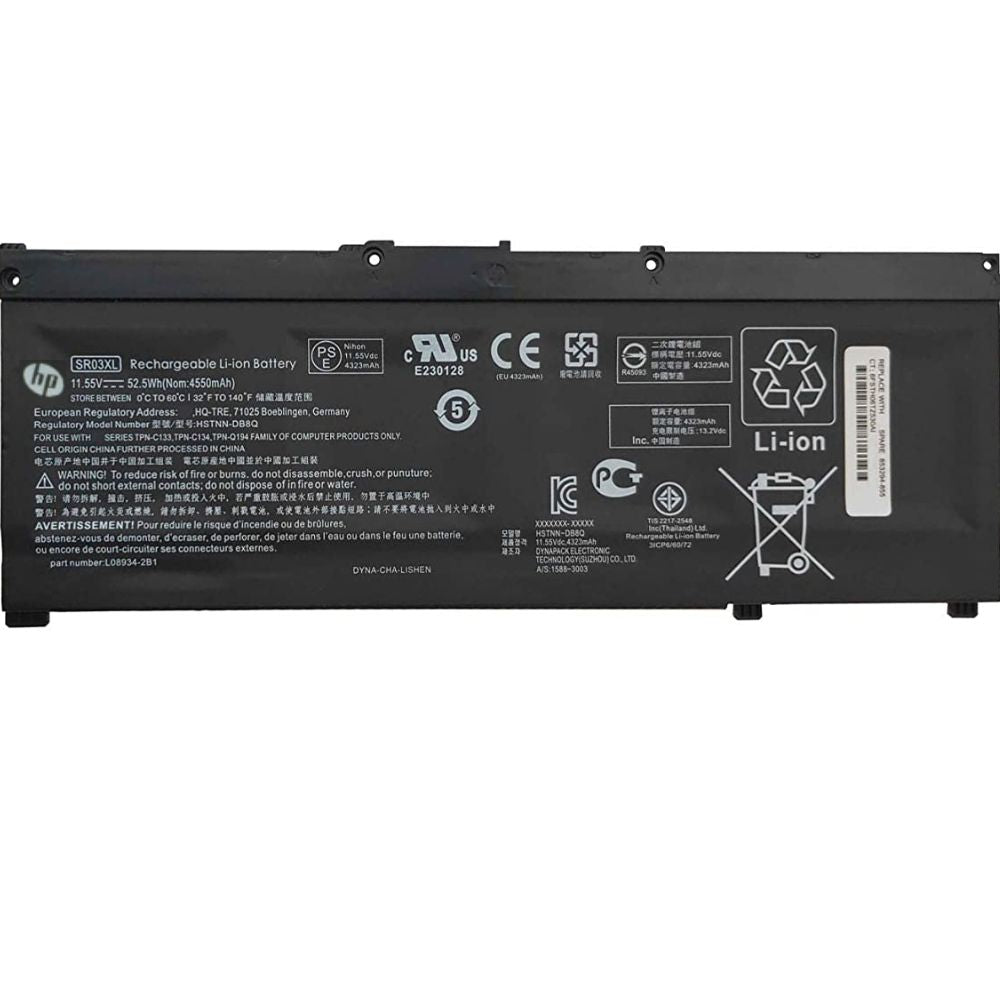 Gaming-SR03XL HP Gaming Pavilion 15-CX0029NM/Omen 15-CE003NQ Replacement Battery