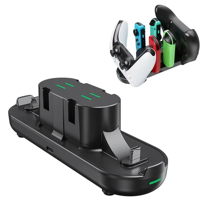 Gaming-PS5, Xbox, and Switch Controller 6 in 1 Desktop Charging Dock Station