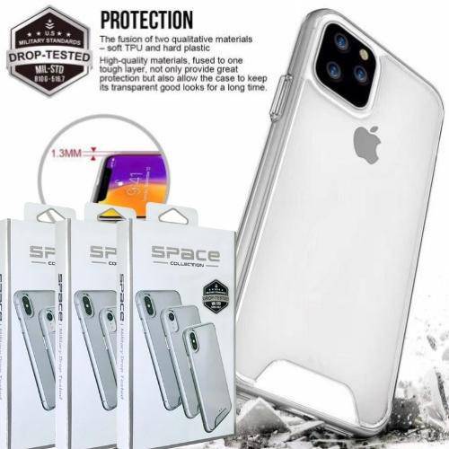 Apple Accessories-Apple iPhone 11/Pro/Max SPACE Transparent Rugged Clear Shockproof Case Cover