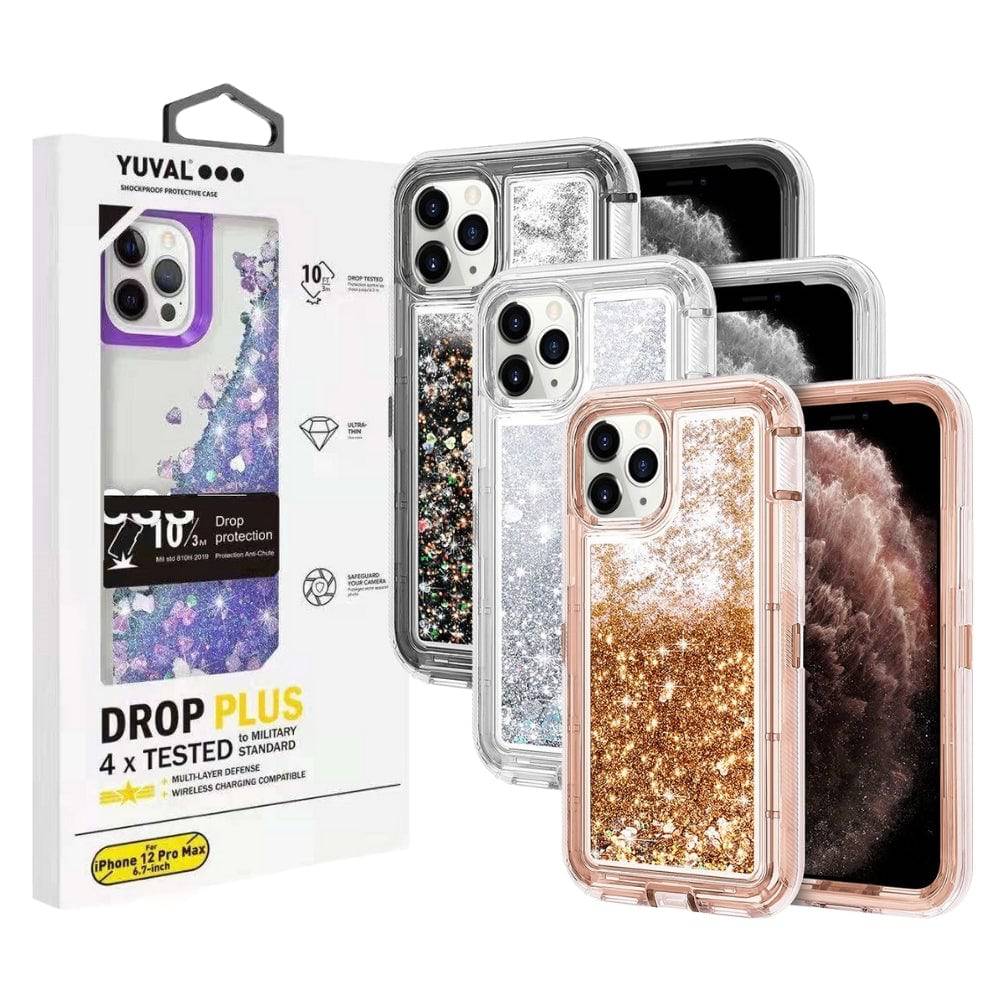 Apple Accessories-YUYAL Apple iPhone 13/Mini/Pro/Max Glitter Clear Transparent Liquid Sand Watering Case