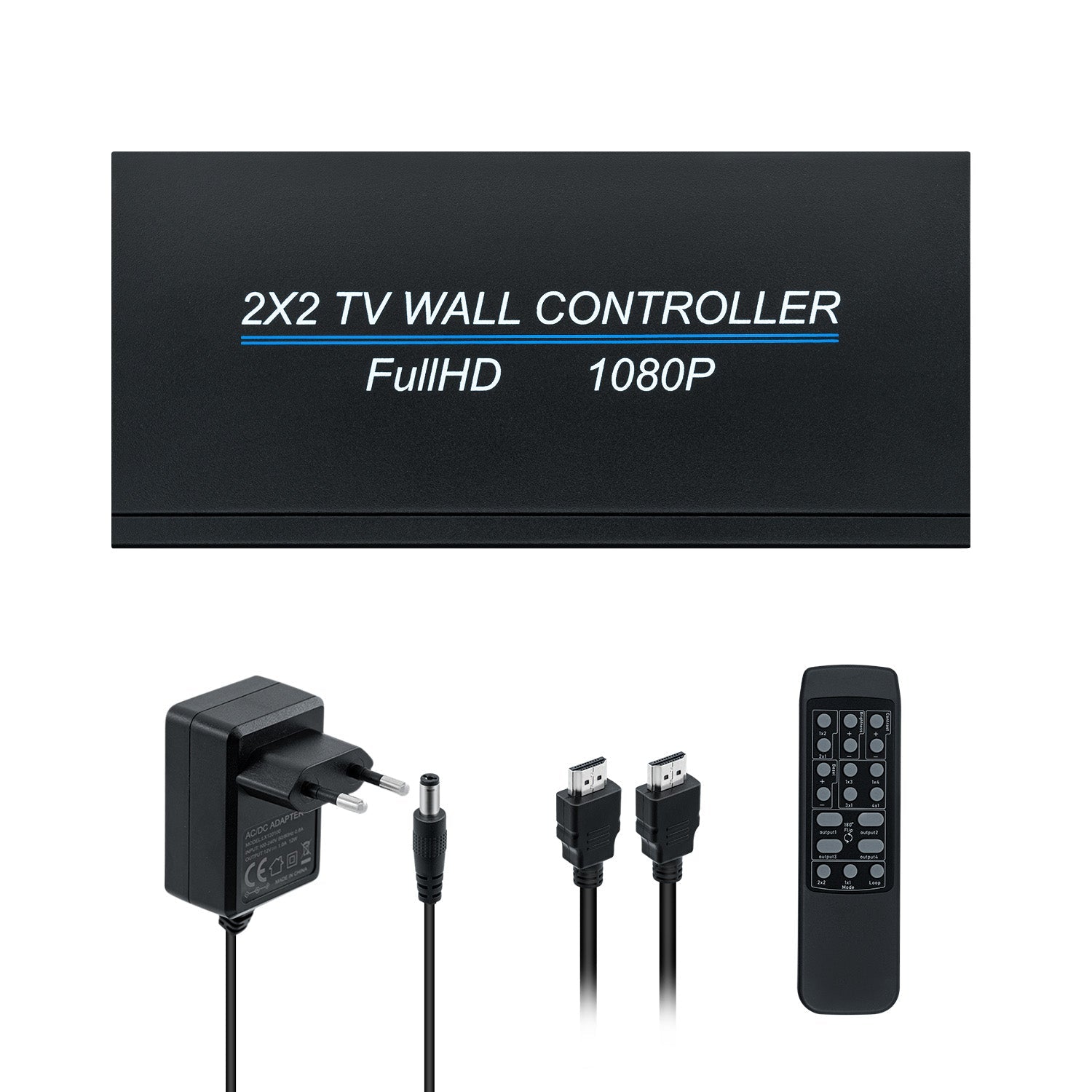Gaming-1-to-4 TV Video Wall Controller HDMI USB Matrix Switch 2x2 Processor With EU Plug (NK-BT150)