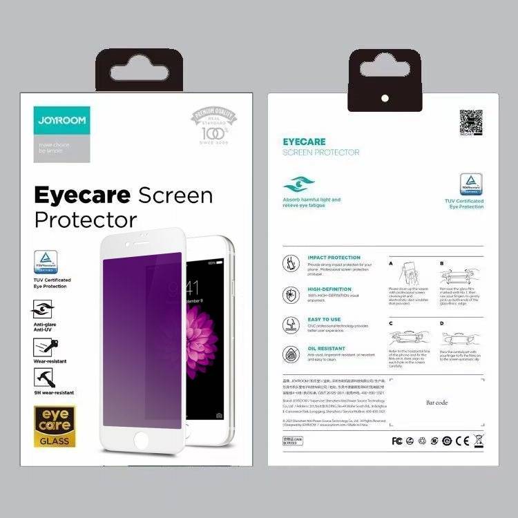 Apple Accessories-[Full Covered 9D][Eyecare Blue Light Filter] Joyroom Apple iPhone 7/8/Plus/SE2/SE 3 9H Tempered Glass Screen Protector