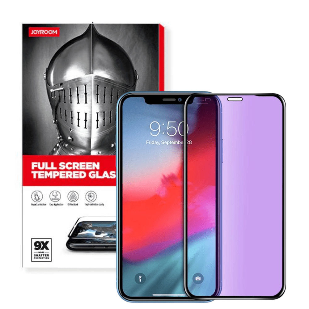 Apple Accessories-[Full Covered 9D][Eyecare Blue Light Filter] Joyroom Apple iPhone X/XS/XR/11/Pro/Max 9H Tempered Glass Screen Protector