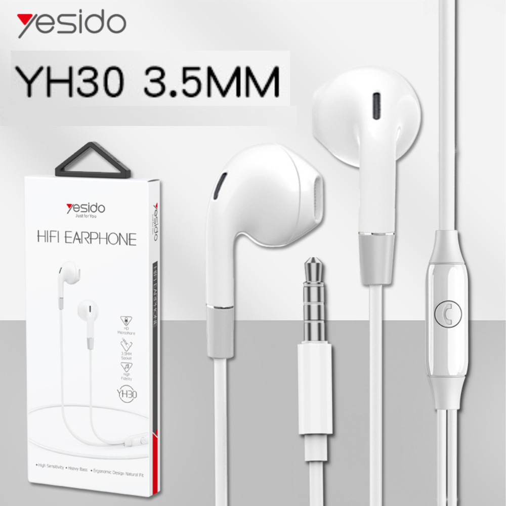 Apple Accessories-YH30 Universal 3.5mm Yesido In-Ear Earphone Stereo with Mic Surround Sound Headset Earbuds