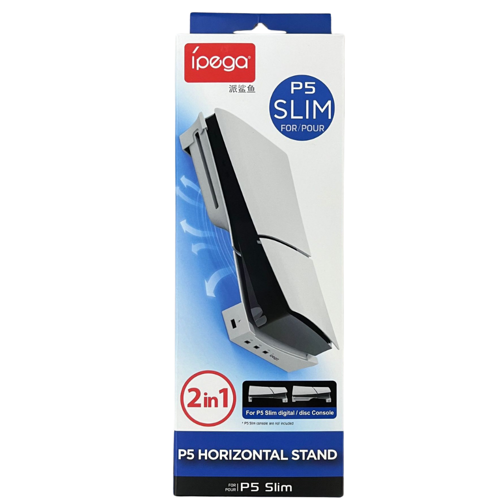 Gaming-Sony PlayStation P5 Slim Horizontal Stand Holder Dock Station With USB Extension Hub