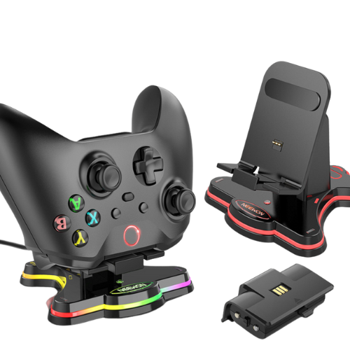 Gaming-XBox One & Xbox Series X/S Wireless Controller Fast Charger Wireless Magnetic Charging Dock Station with RGB Light