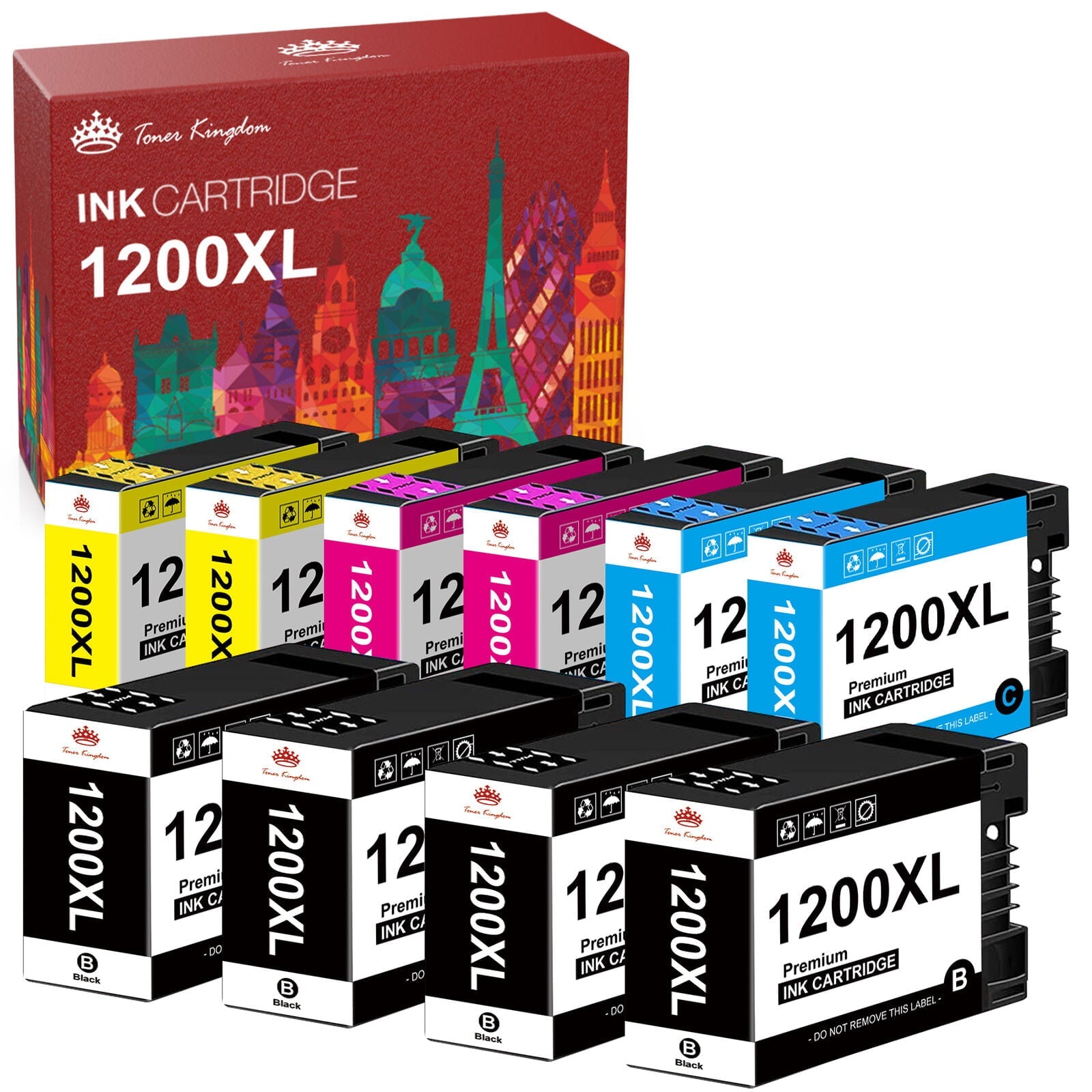 Ink & Toner-10-Pack Canon Maxify 1200 Ink Cartridge(Black, Cyan, Magenta, Yellow)