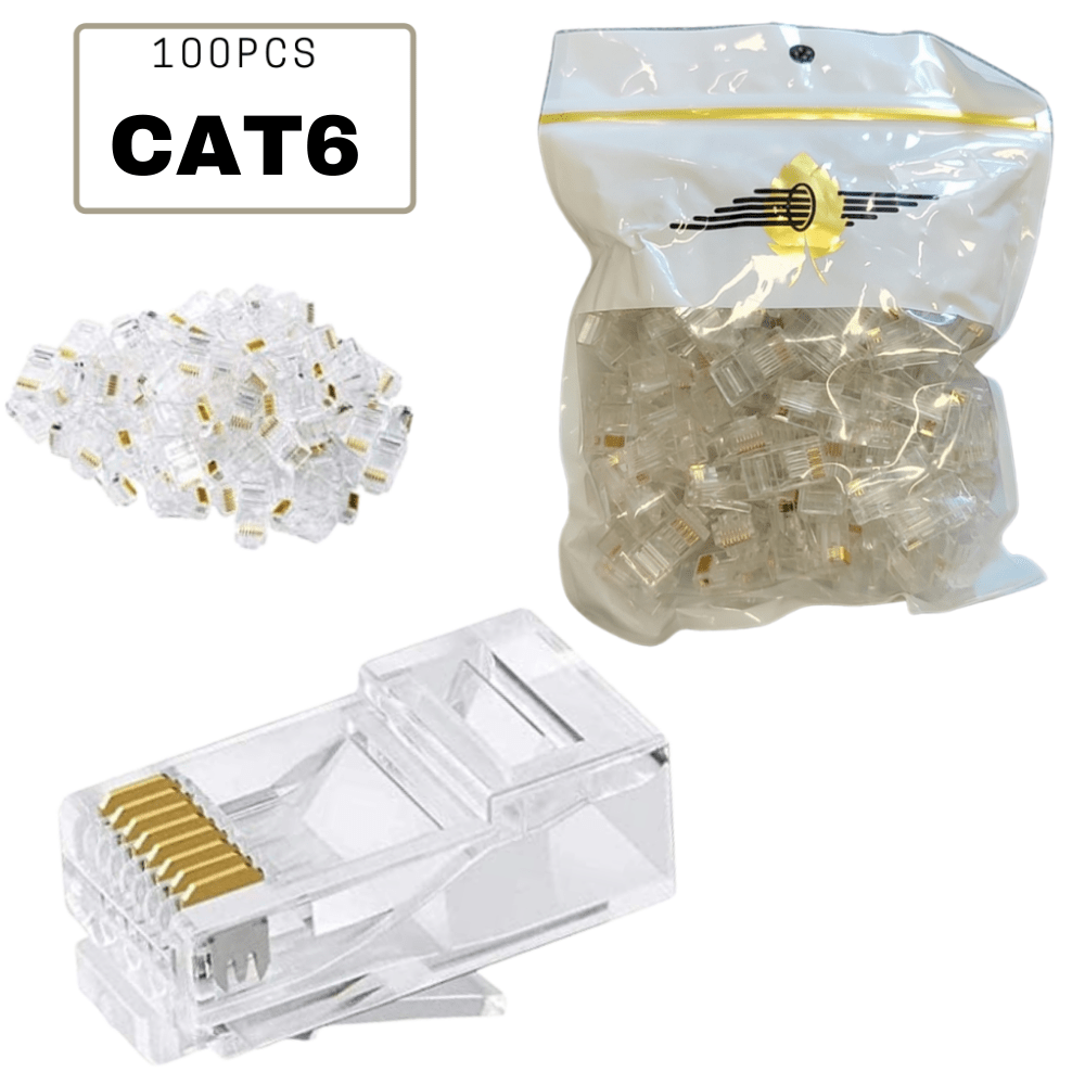 Security System Accessories-100PCS Cat6 RJ45 Connector, Ethernet Cable Crimp Connectors UTP Network Plug