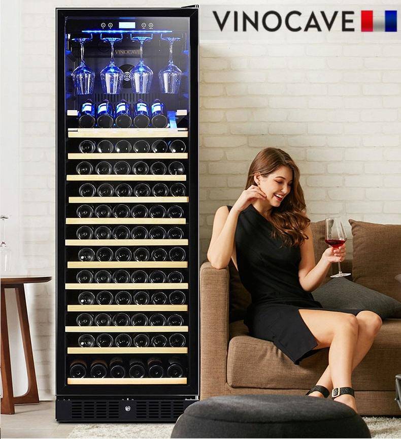 Wine Fridge-168 Bottle450AJP Vinocave Stainless Steel Freestanding Wine Refrigerator Drink Bar Cooler Fridge