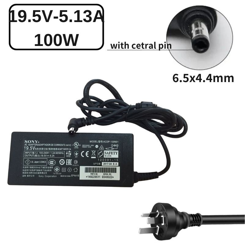 Sony Laptop Charger-100W/19.5V-5.13A6.0x4.4 Sony PCGA-AC19V4  AC Power Adapter Laptop Wall Charger (AU Plug)