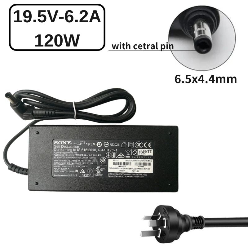 120W/19.5V-6.2A6.5x4.4 SONY ACDP-120N02 / 120N01  AC Power Adapter Laptop Wall Charger (AU Plug)