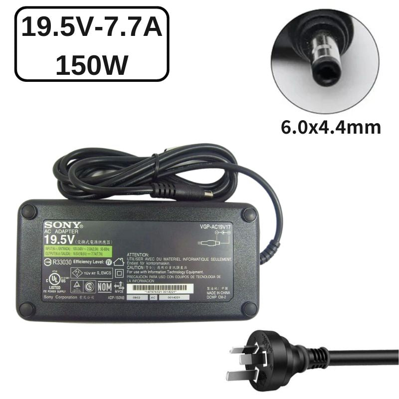 150W/19.5V-7.7A6.0x4.4 Sony VGP-AC19V54 ADP-150TB C  AC Power Adapter Laptop Wall Charger (AU Plug)