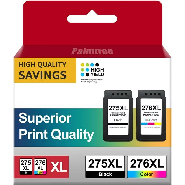 Ink & Toner-PG-275XL and CL-276 High Yield Black and Tri-Color Compatible Canon Ink Cartridges. Works with Canon PIXMA TR4720 TS3522 TS3520 Printers