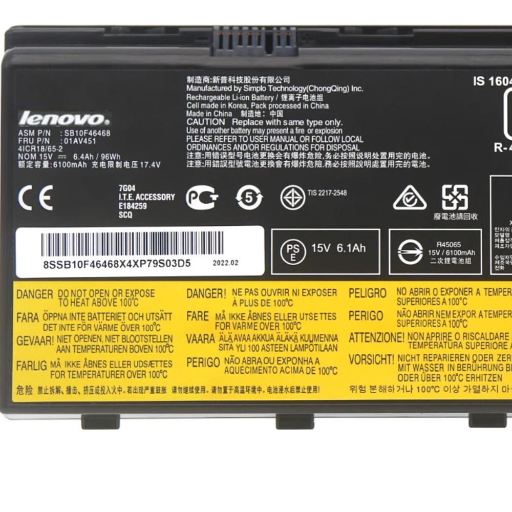 Lenovo Laptop Battery-01AV451 Lenovo ThinkPad P70(20ER002KUS)/P70-20ER Replacement Battery