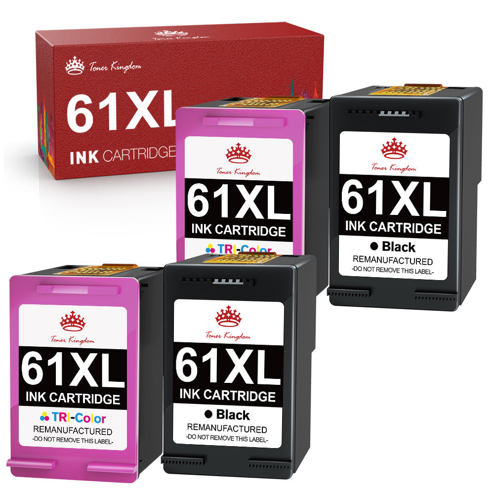 Ink & Toner-Compatible HP 61 61XL ink Cartridge (2 Black 2 Color) -4 Pack