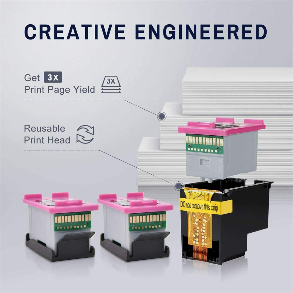Ink & Toner-Compatible HP 63 63XL Ink Cartridge (3 Black 3 Color) -6 Pack