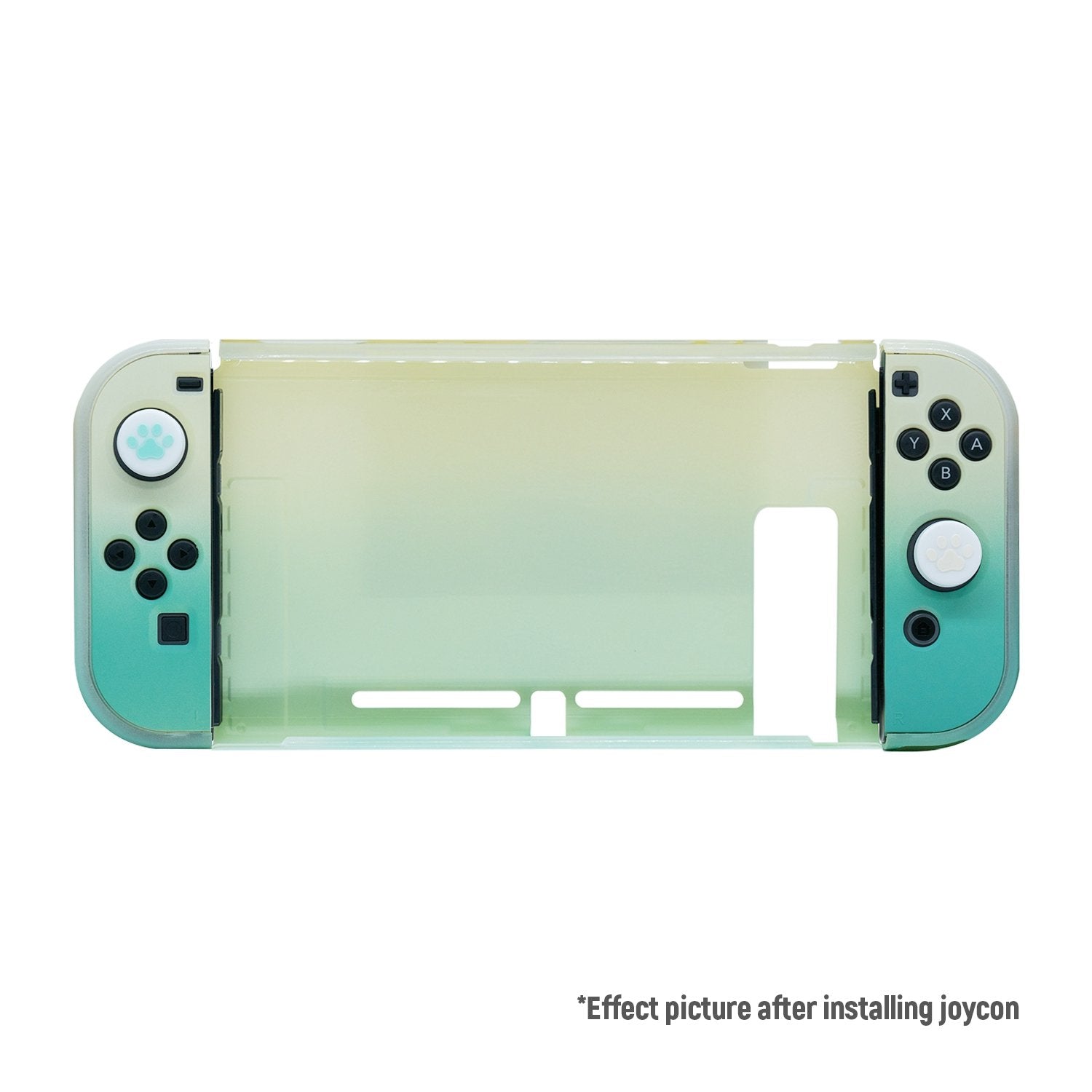 Gaming-Project Design Dockable Protective Case with Joy-con Faceplate and Thumb Cap for Nintendo Switch Pink/Blue