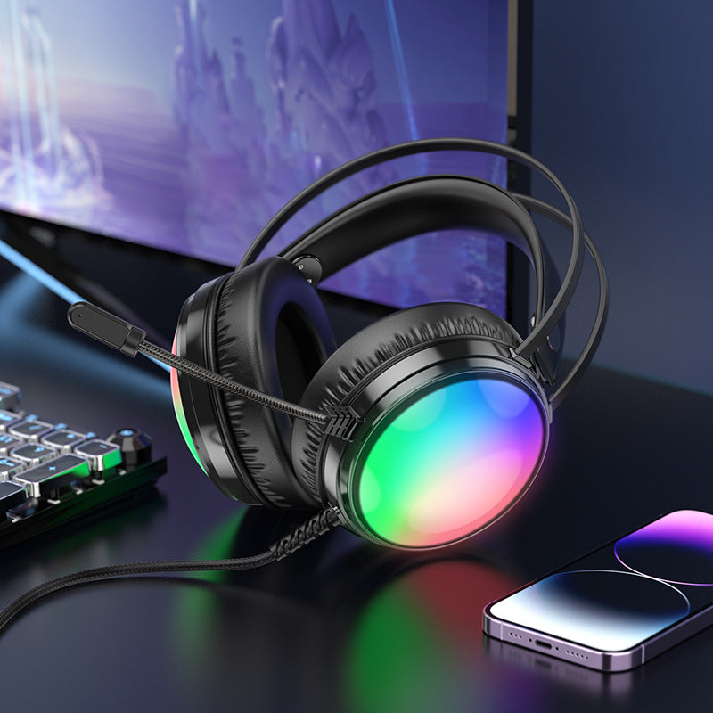 Gaming-[BO108] Borofone Wired RGB Light Gaming Earphone Earpod Headphone