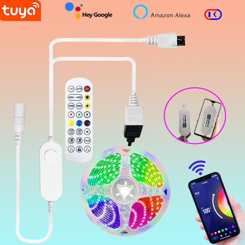 Gaming-TUYA Smart Home IP65 Indoor Outdoor Waterproof Smart Remote Control RGB LED Light Strip Music/Game/Movie Synchronization