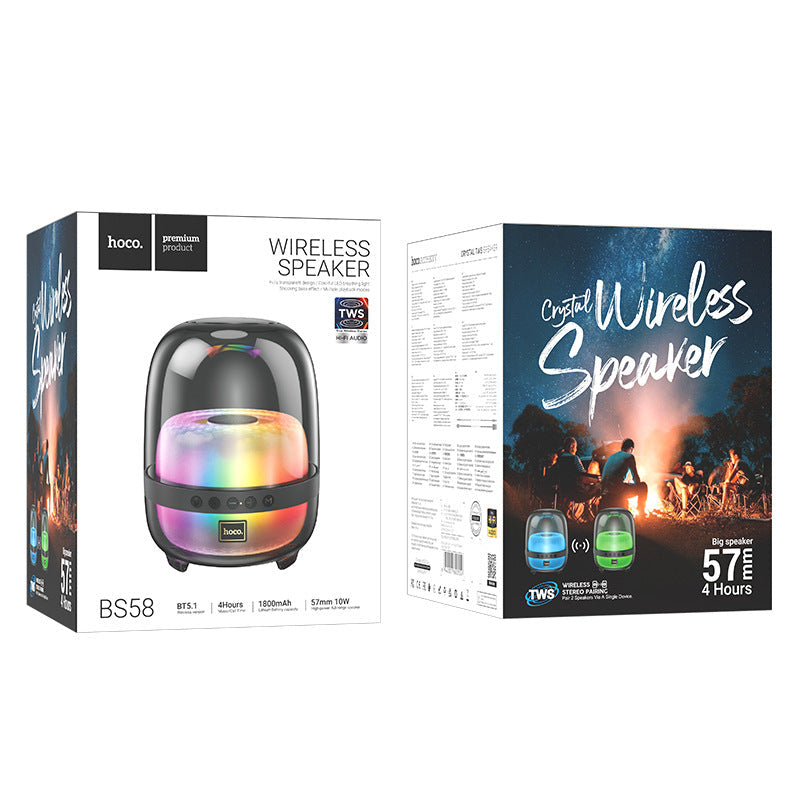 Gaming-[BS58] HOCO Wireless RGB Light Bluetooth Desktop Office Gaming Speakers With Colorful Light Effect