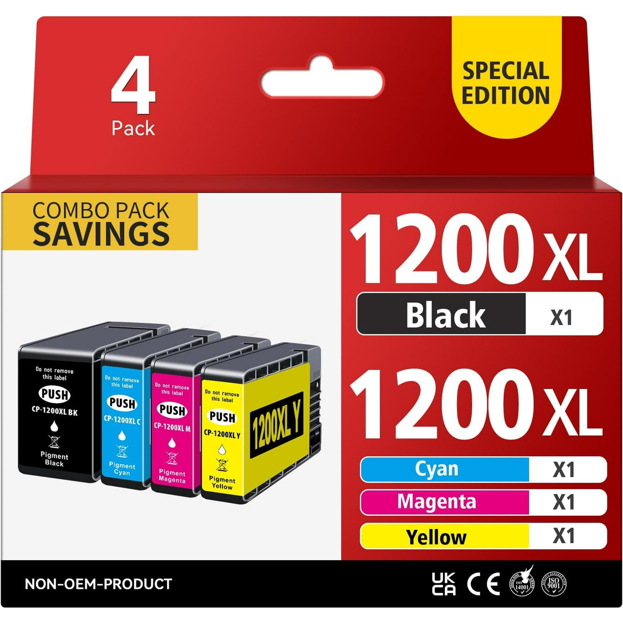 Ink & Toner-PGI-1200XL PGI-1200 XL 1200XL ONLYU Ink Cartridge Replacement for Canon Printer 4-Pack