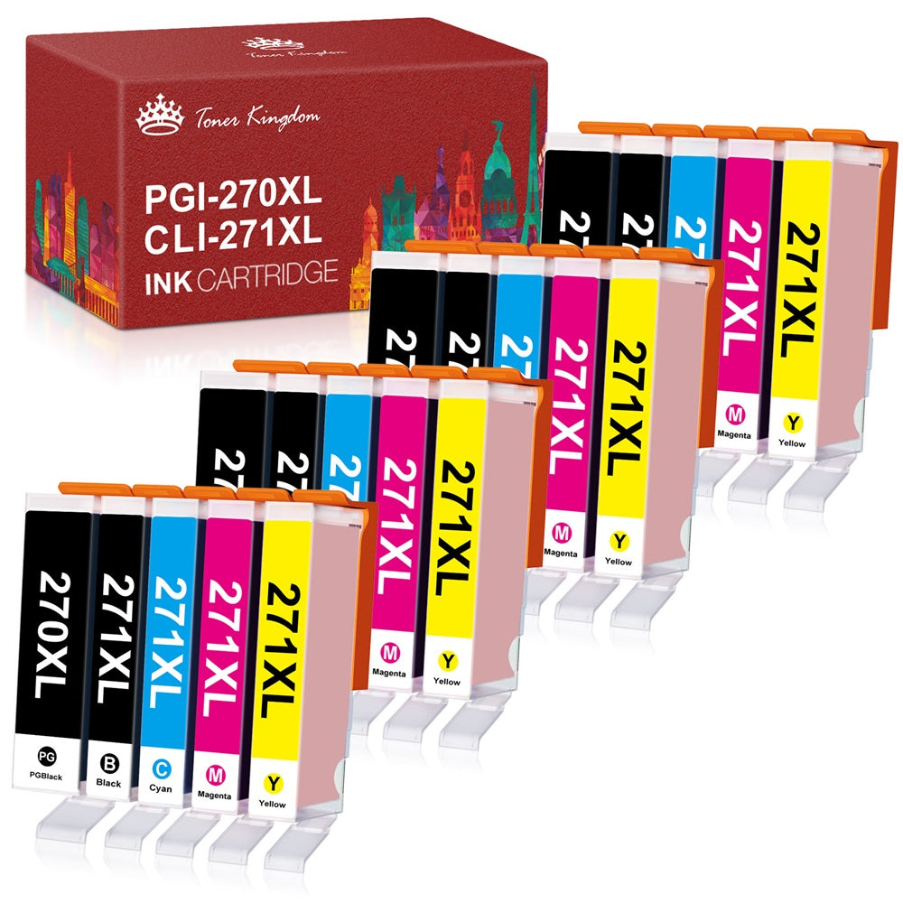 Electronics > Print, Copy, Scan &Fax > Printer, Copier & Fax Machine Accessories > Printer Consumables > Toner & Inkjet Cartridges>PGI-270XL CLI-271XL-Compatible Canon PGI-270XL CLI-271XL Ink Cartridge -20 Pack