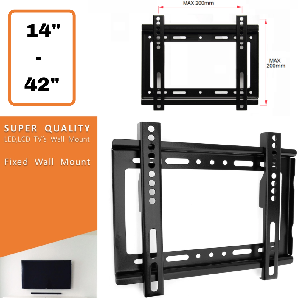 Stand & Holders-14"- 42" Universal VESA Adjustable Heavy-Duty Fixed LED TV Mount Bracket