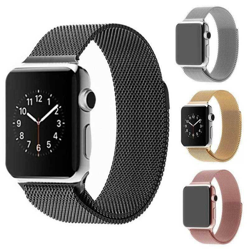 Apple Accessories-Apple Watch 1/2/3/4/5/SE/6/7/8 Stainless Steel Milanese Loop Magnet Watch Band Strap