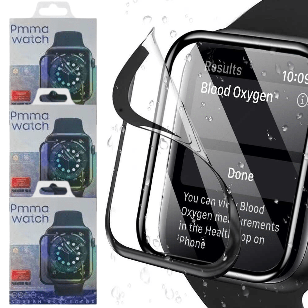 Apple Accessories-Apple Watch 7/ S7 41mm & 45mm 4D PMMA Nano Hydrogel Soft Full Covered Screen Protector Flip