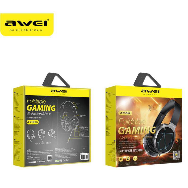 Gaming-AWEI A799BL Foldable Gaming Wireless Headphone - (Black)