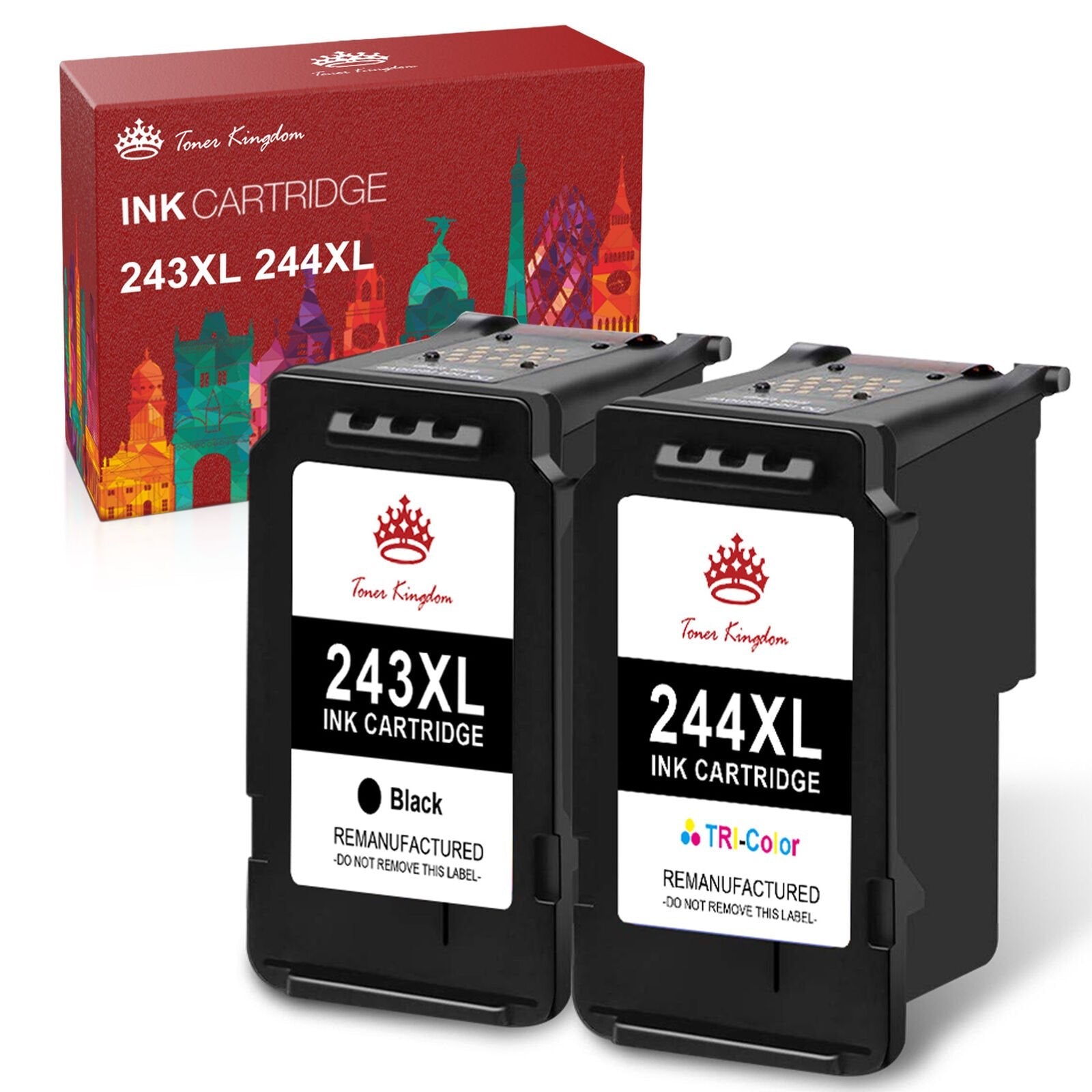Electronics > Print, Copy, Scan & Fax > Printer, Copier & Fax Machine Accessories > Printer Consumables > Toner & Inkjet Cartridges>brother LC3013-PG-243 CL-244 Replacement for Canon Ink cartridges-2 pack (1Black/1Tri-Color)