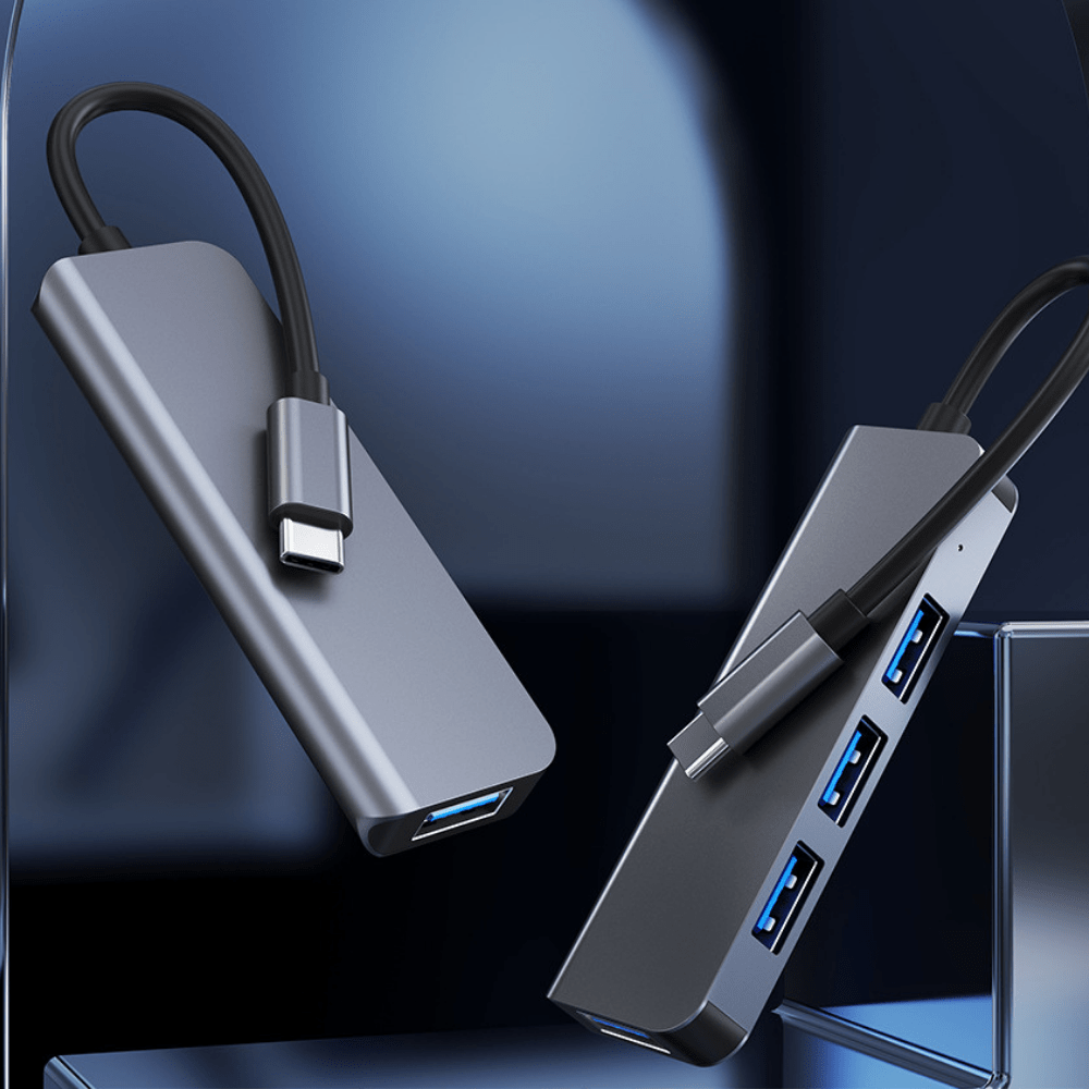 Other Accessories-BYL-2013T Type-C Adapter 4 In 1 Multi-function USB 3.0 & USB 2.0 HUB Splitter