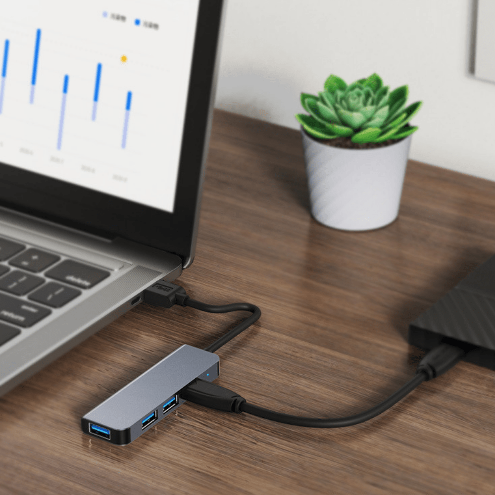 Other Accessories-BYL-2013T Type-C Adapter 4 In 1 Multi-function USB 3.0 & USB 2.0 HUB Splitter