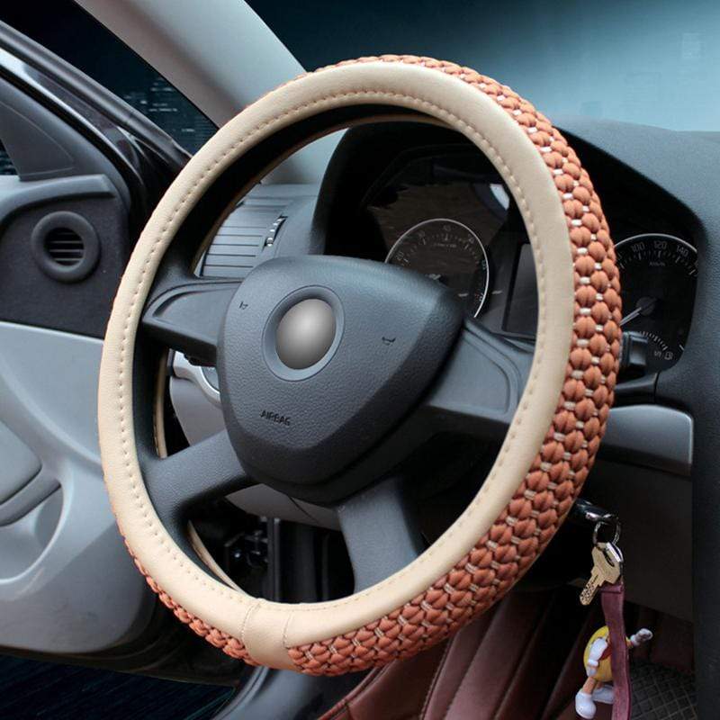 Auto & Electronics-RocSec Universal Durable Elastic Stitch Car Steering Wheel Cover(Skidproof & Absorb Sweat)