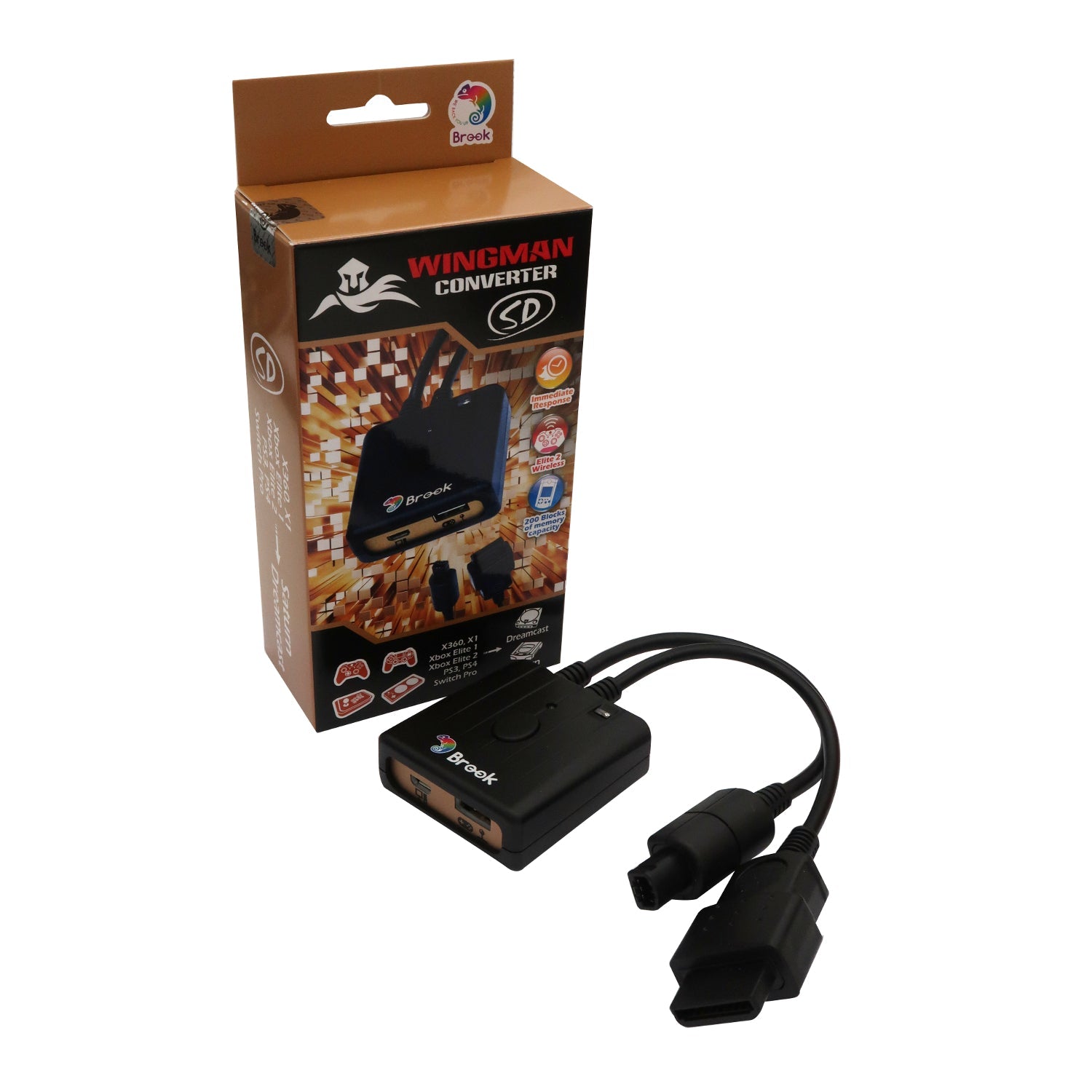 Gaming-Brook Wingman SD Converter for Xbox 360/Xbox One/Xbox Elite 1&2/PS3/PS4/Switch Pro Controller to Sega Dreamcast & Saturn Console (FM0008430)