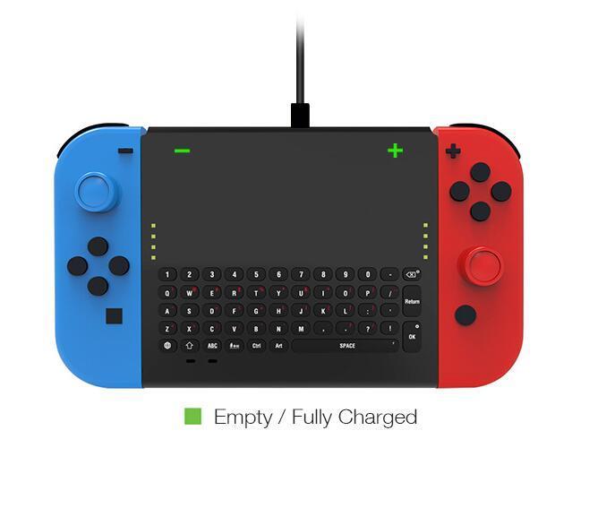 Gaming-Dobe 2.4G Wireless Keyboard with Holder for Nintendo Switch/Nintendo Switch OLED Joy-Con Controller(TNS-1702)