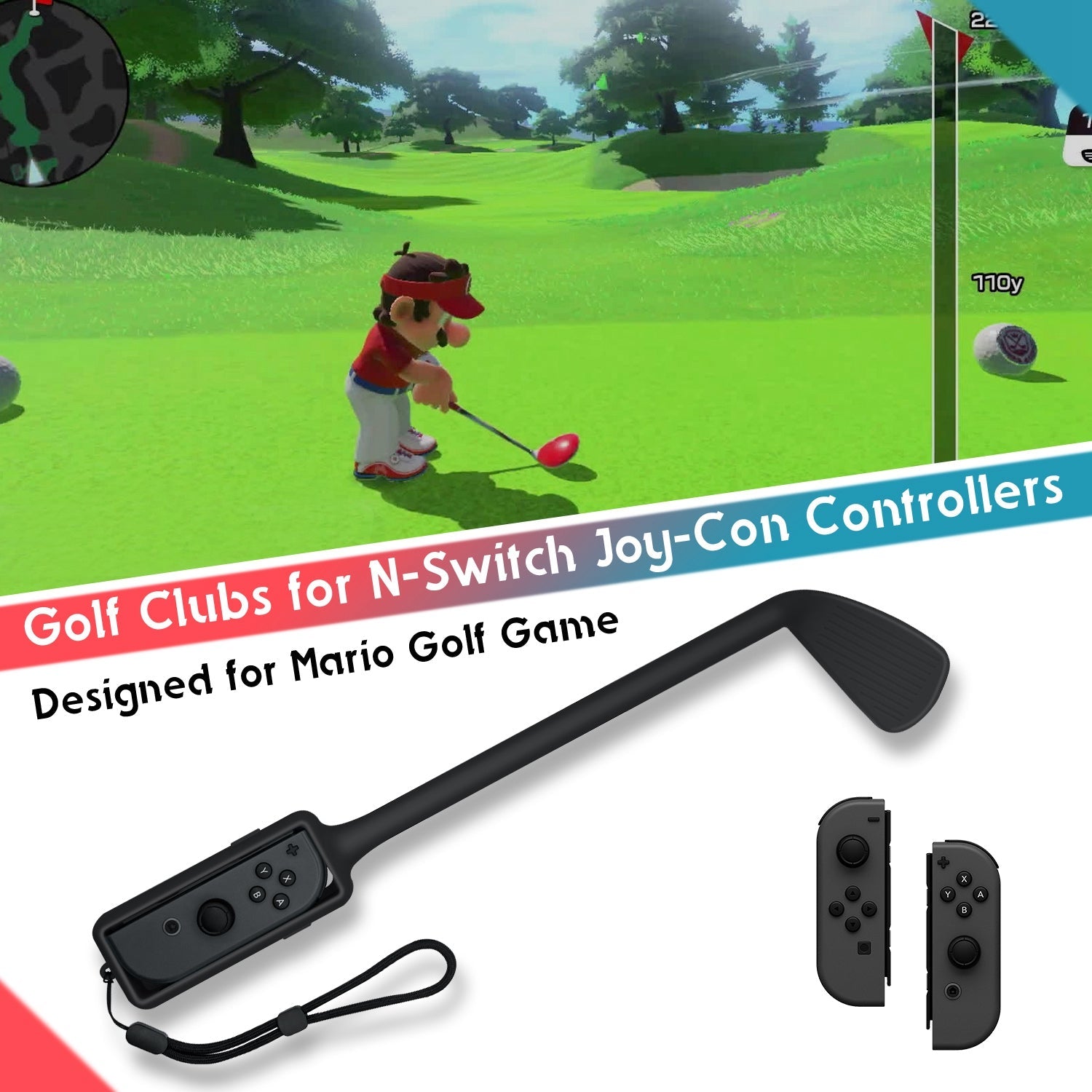 Gaming-Golf Club for Nintendo Switch/Switch OLED Joy Con (2 Pack)