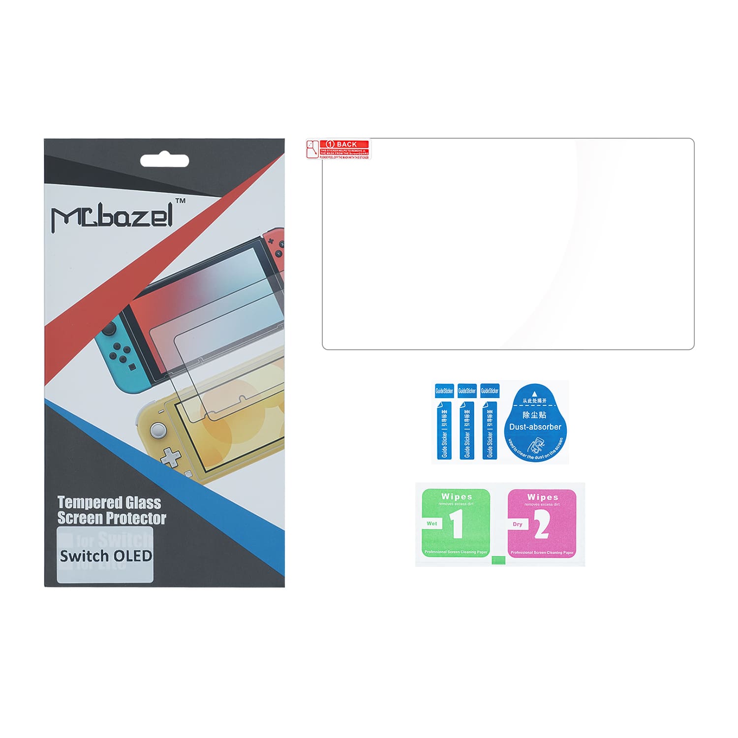 Gaming-Mcbazel Tempered Glass Screen Protector with Package for Nintendo Switch OLED