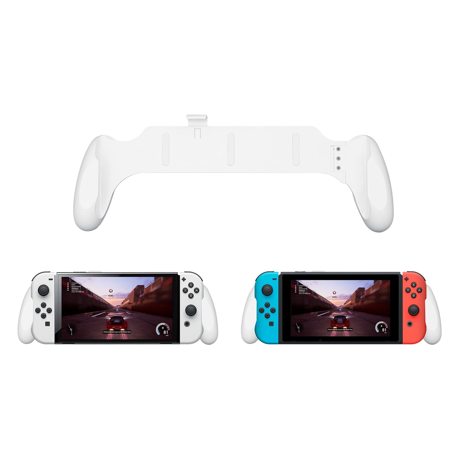 Gaming-Handheld Grip with Stand for Nintendo Switch / Switch OLED - White (JYS NS229)