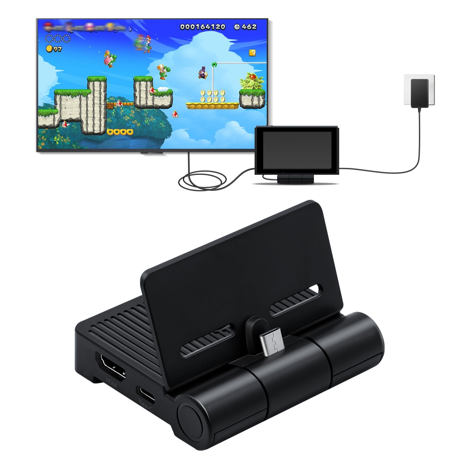 Gaming-DOBE Foldable Video Converter Dock for Nintendo Switch (TNS-19305??