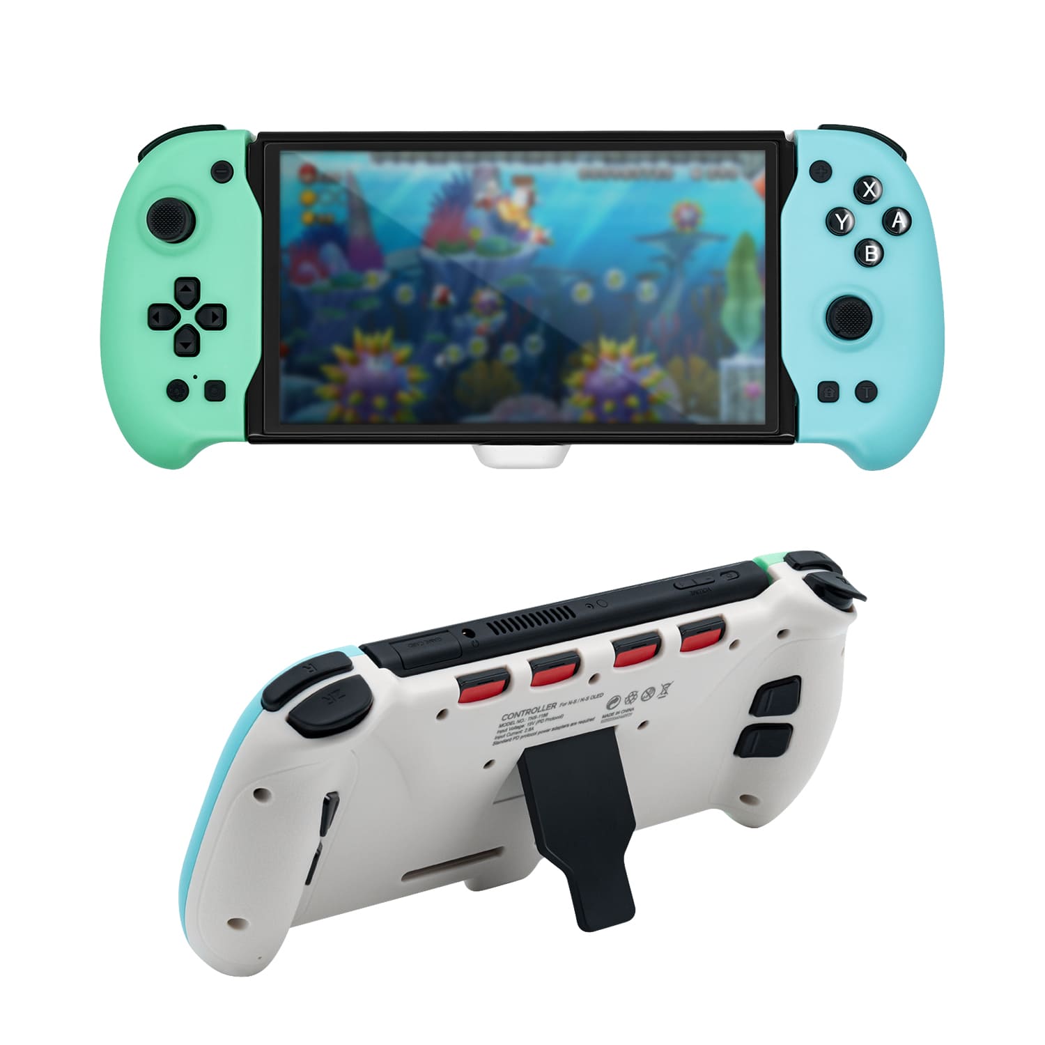 Gaming-DOBE In-line Controller with Motor Vibration for Nintendo Switch/Switch OLED-Blue/Green(TNS-1188)