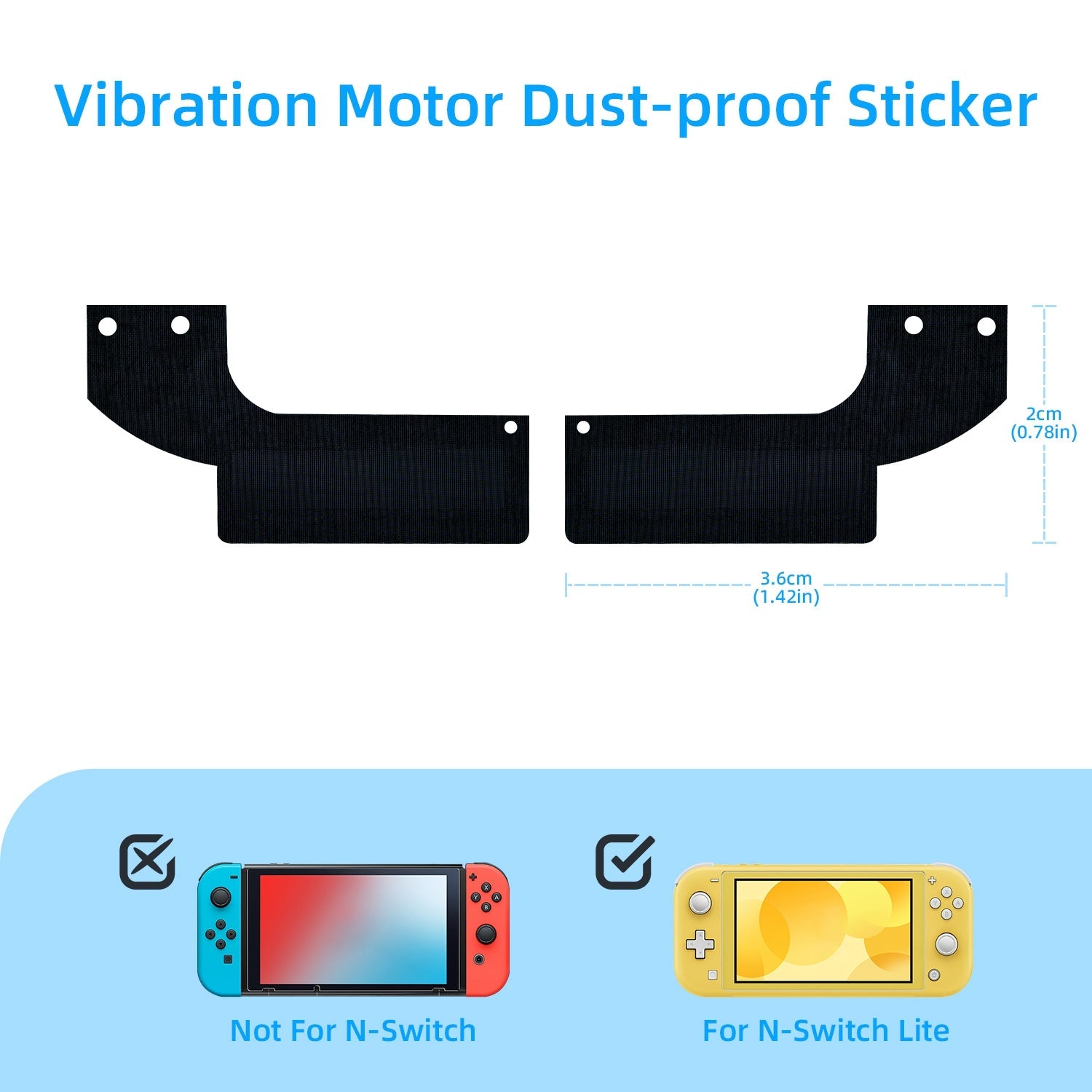 Gaming-Vibration Motor Dust-proof Sticker for Nintendo Switch Lite Console (Set)