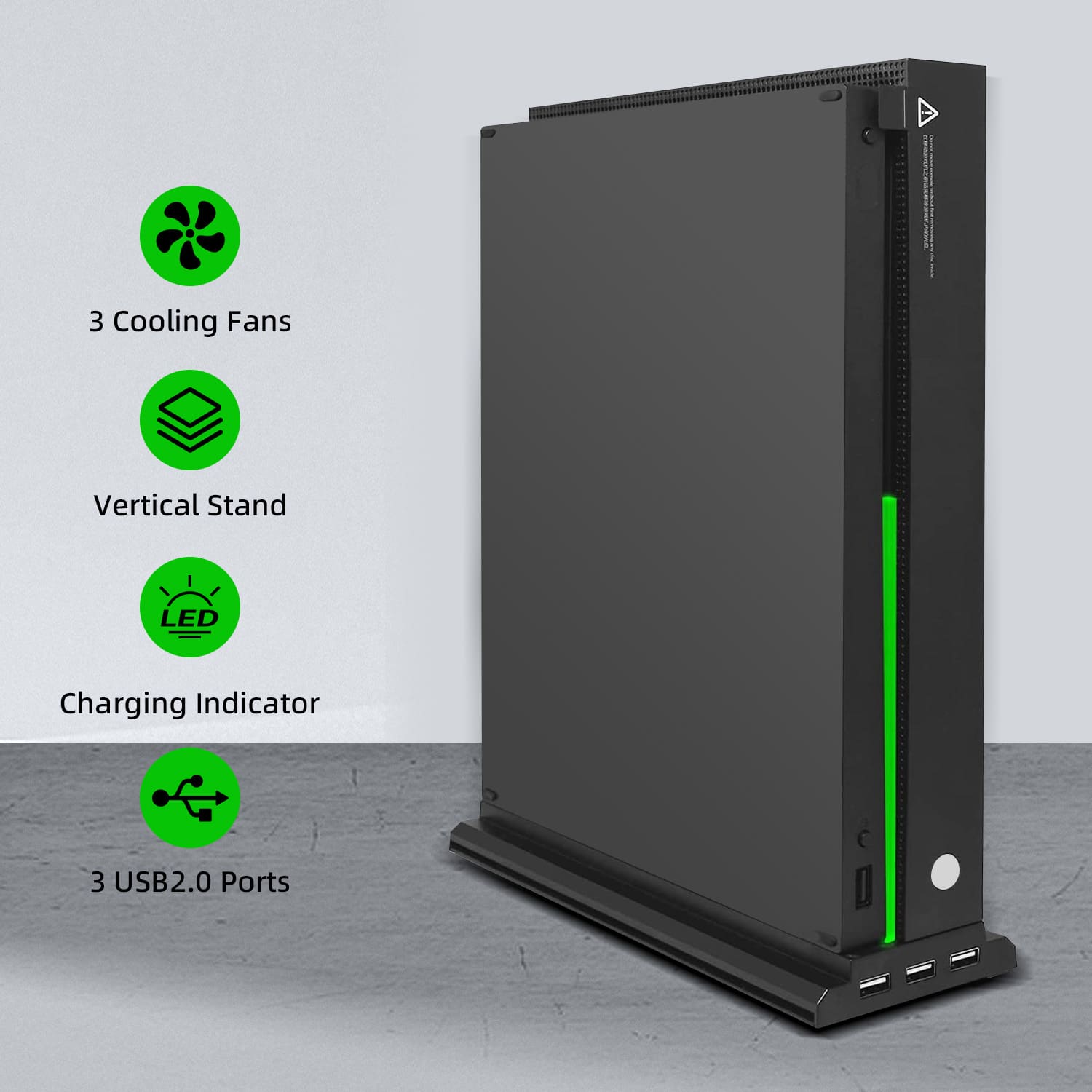 Gaming-Vertical Cooling Stand with 3 Fans and 3 USB Ports for Xbox One X (TYX-1768)