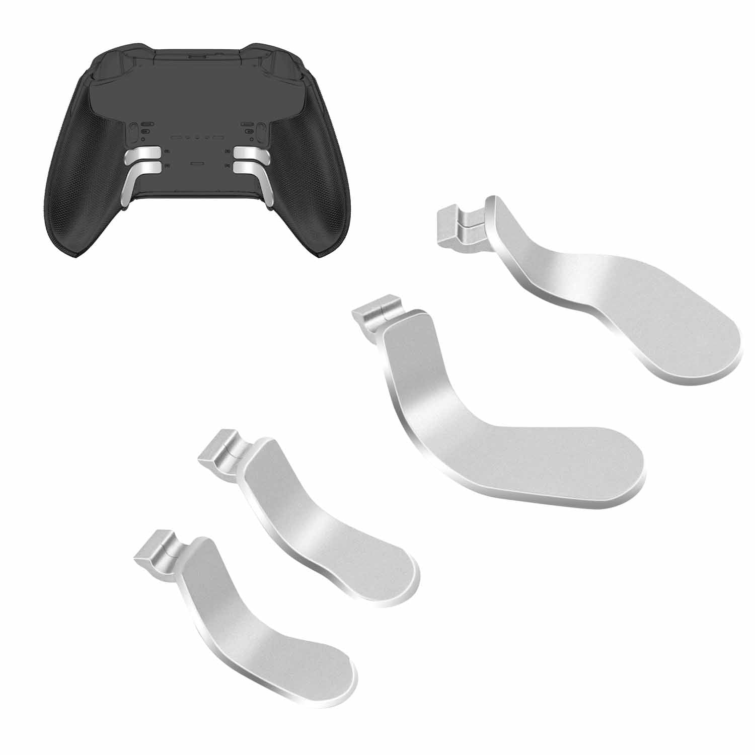 Gaming-4 Pcs Metal Paddles Trigger for Xbox Elite/Xbox Elite 2 Controller-Silver