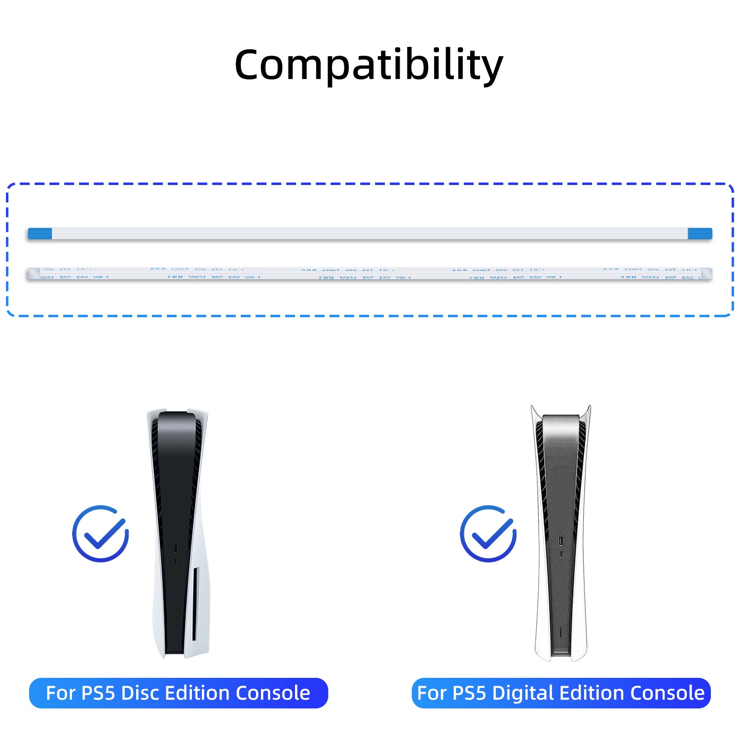 Gaming-PS5 Console 6-Pin Display Light Panel Ribbon Cable