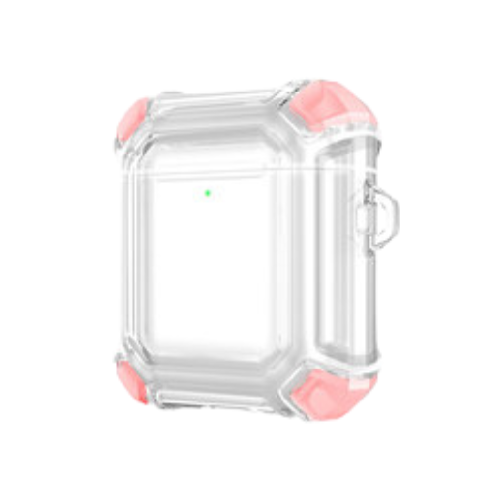 Apple Accessories-Apple AirPods 1 & 2 Transparent Heavy Duty Protecive Case With Key Ring