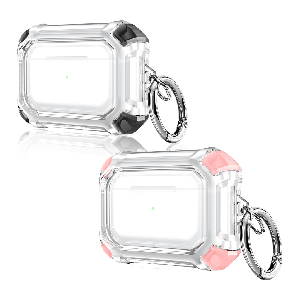 Apple Accessories-Apple AirPods Pro Transparent Heavy Duty Protecive Case With Key Ring