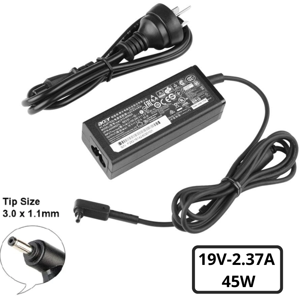 Gaming-19V-2.37A/45W3.0x1.0 & 3.0x1.1 Acer Switch 3 SW312 & Spin 3 SP314-51 & Swift 5 ADP-45HE Laptop AC Power Supply Adapter Charger