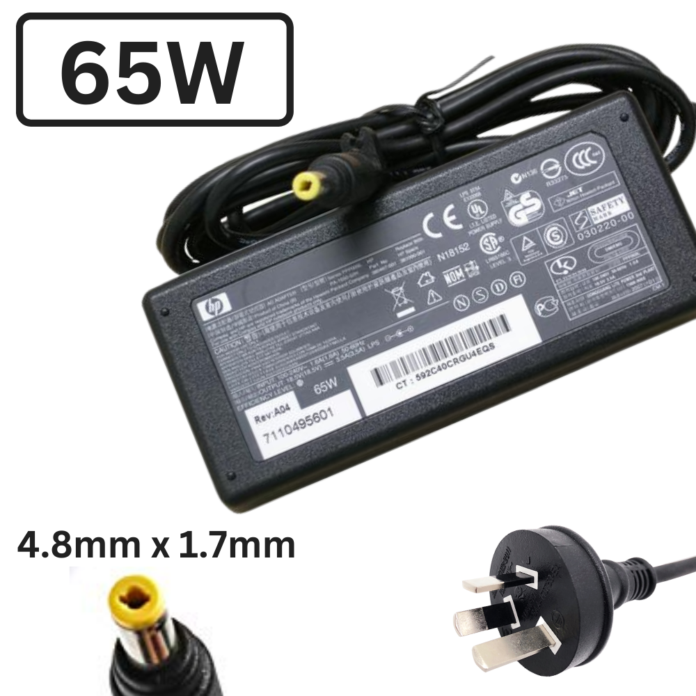HP Laptop Charger-18.5V-3.5A/65W4.8x1.7 HP COMPAQ Pavilion Laptop AC Power Supply Adapter Charger